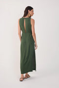 Green Cut-Out Bodice Side Slits Maxi Dress - Orchard Green