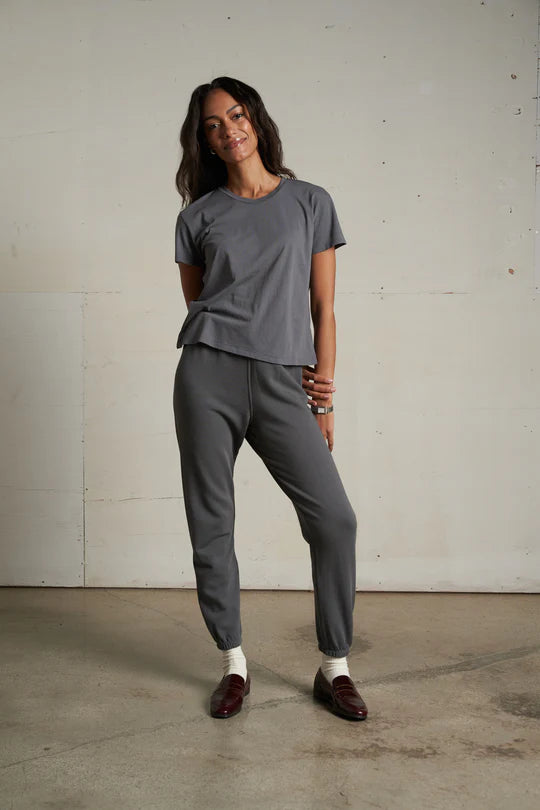 Harley Cotton Boxy Crewneck Tee - Charcoal