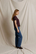Harley Cotton Boxy Crewneck Tee - Cherry Lacquer