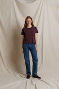 Harley Cotton Boxy Crewneck Tee - Cherry Lacquer