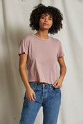 Harley Crispy Lightweight Cotton Boxy Crew Tee - Mauve