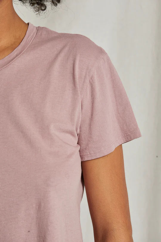 Harley Crispy Lightweight Cotton Boxy Crew Tee - Mauve