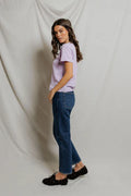 Harley Cotton Boxy Crewneck Tee - Ultraviolet