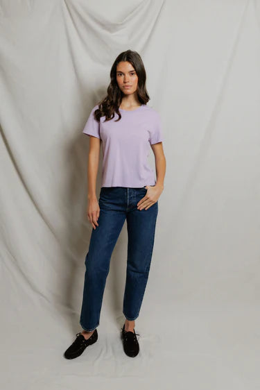 Harley Cotton Boxy Crewneck Tee - Ultraviolet