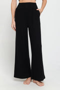 Harmony Rib Wide Leg Pant - Black