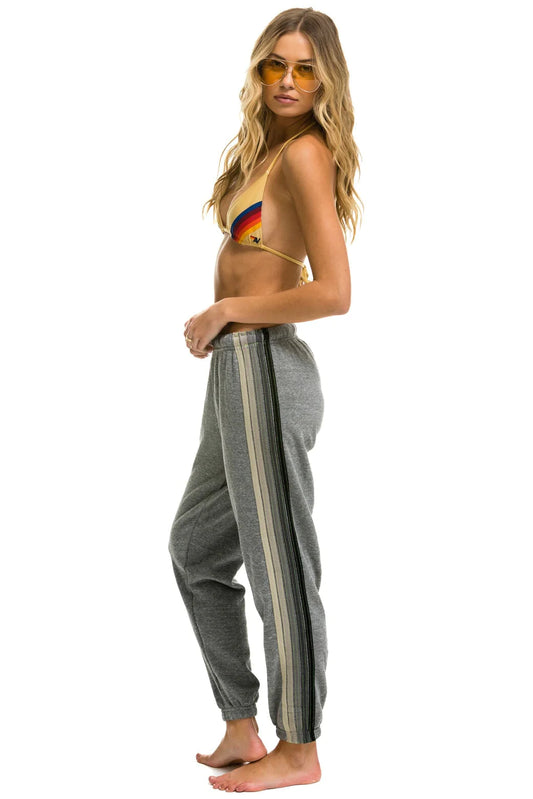 5 Stripe Sweatpants - Heather Grey/Grey