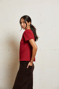 Harley Crispy Lightweight Cotton Boxy Crew Tee - Maple