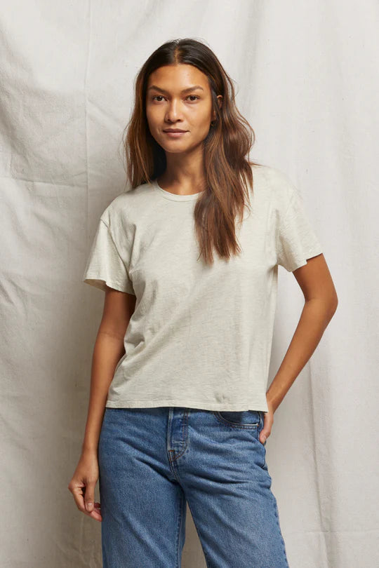 Harley Crispy Lightweight Cotton Boxy Crew Tee - Oatmeal