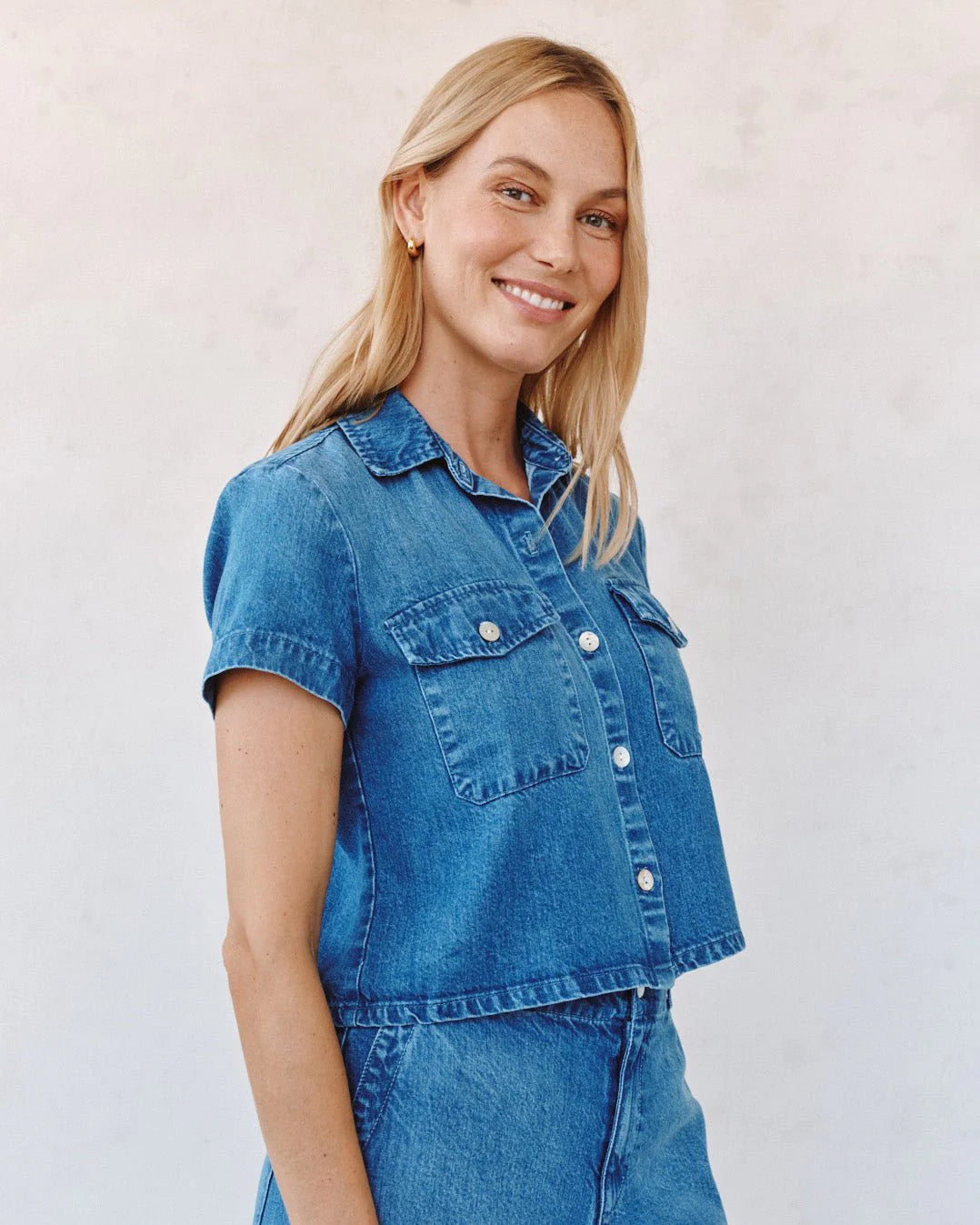 Short Sleeve Flap Pocket Shirt - Spring Horizon Wash