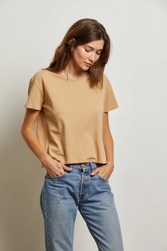 Harley Crispy Lightweight Cotton Boxy Crew Tee - Suede