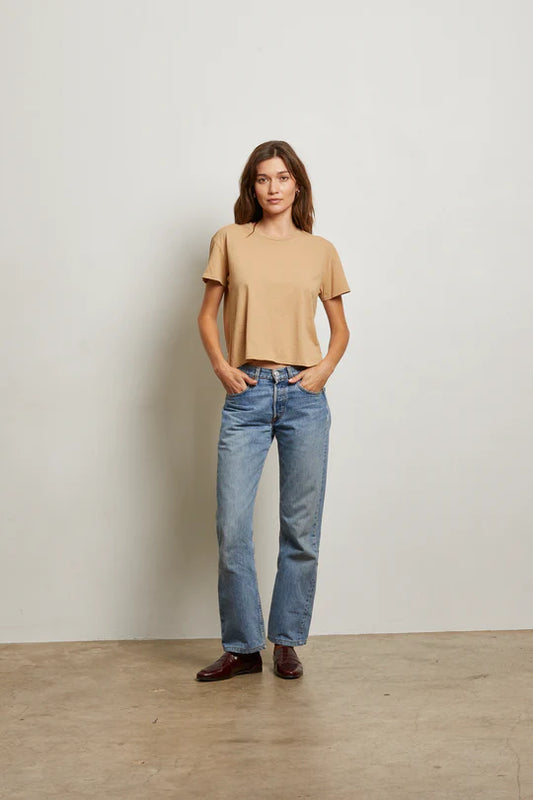 Harley Crispy Lightweight Cotton Boxy Crew Tee - Suede