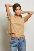 Harley Crispy Lightweight Cotton Boxy Crew Tee - Suede