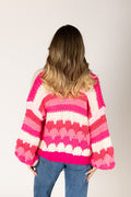 Hunter Hand Knit Stripe Cardi - Macaron Stripe