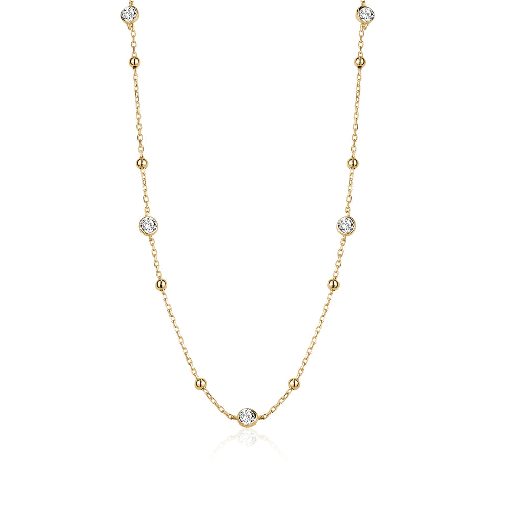 Layer Crystal Necklace - Clear Crystal