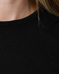 Isabella Eyelash Shimmer Long Sleeve Tee - Black