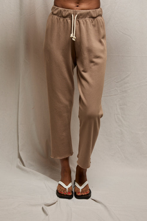 Jamaica Beach Fleece Capri Pant - Mocha