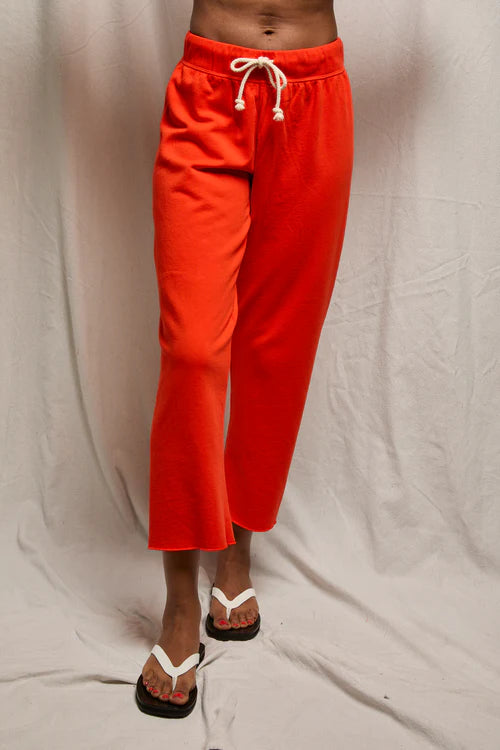 Jamaica Beach Fleece Capri Pant - Tomato