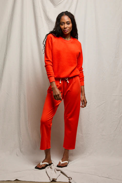 Jamaica Beach Fleece Capri Pant - Tomato