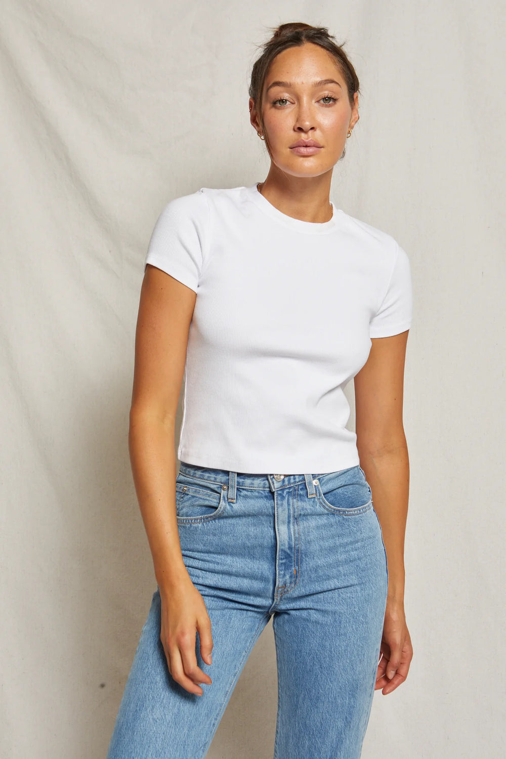 Katz Structured Rib Short Sleeve Tee - White