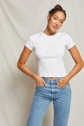 Katz Structured Rib Short Sleeve Tee - White