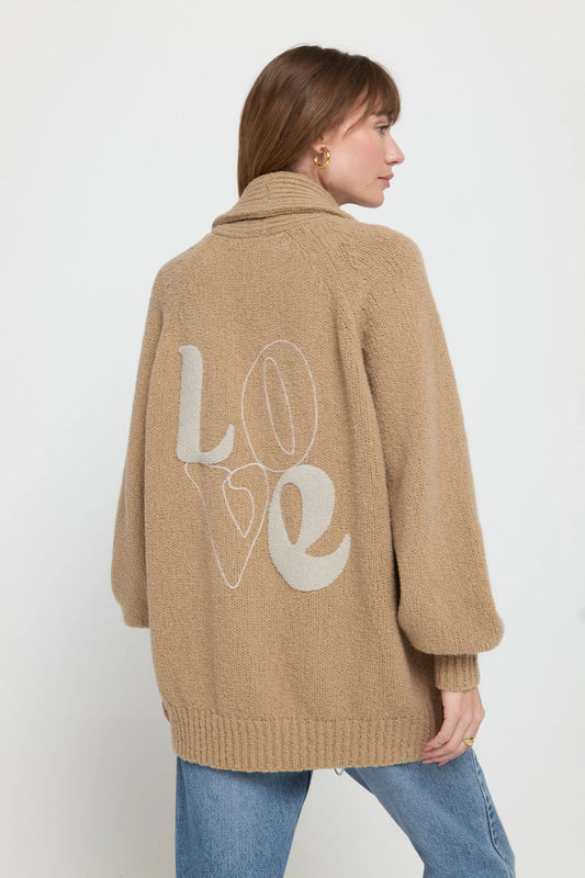 Love Kiki Cardi Sweater - Dark Camel