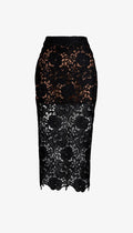 Lace Pencil Skirt - Black