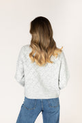 Lacey Novelty Crystal Heart Cardi - Dove / Pink Hearts