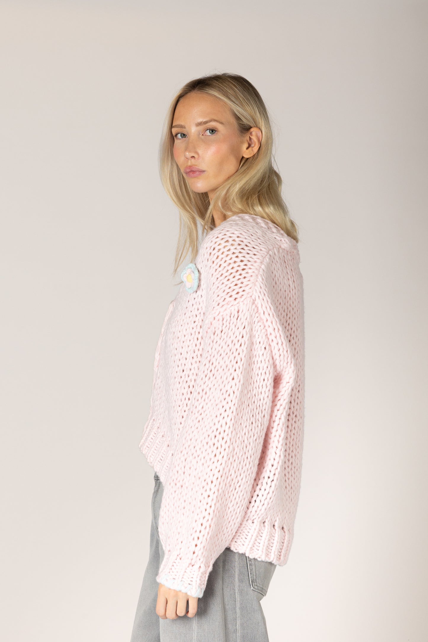 Landry Hand Knit Cardi - Sugar / Crystal