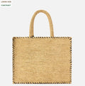 Large Vanity Raffia Bag with Black Details