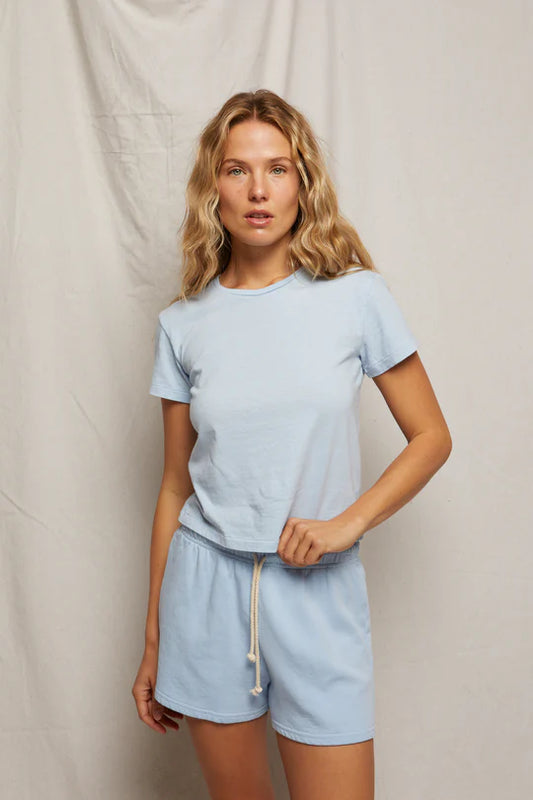Layla French Terry Sweatshort - Sky Blue