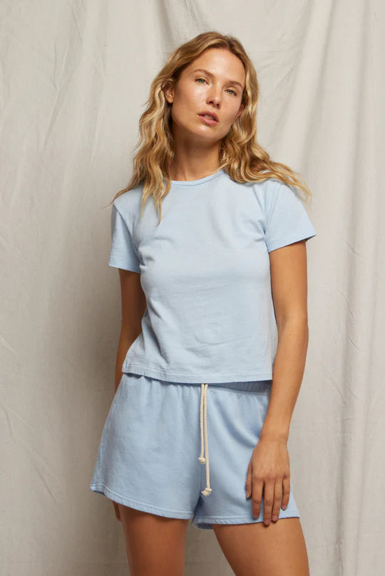 Layla French Terry Sweatshort - Sky Blue