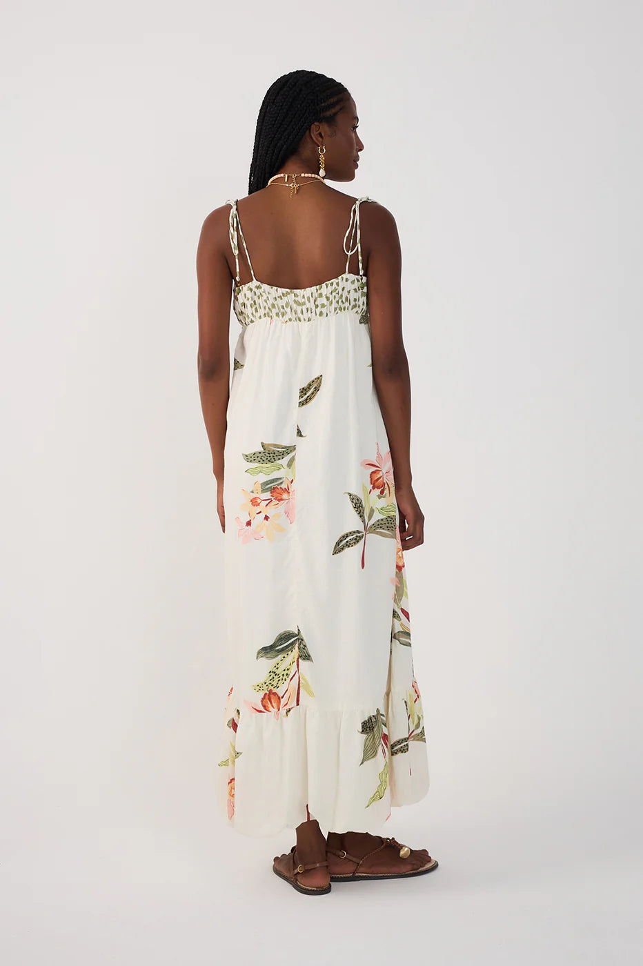 Verdejar Ruched Midi Dress - Off White