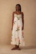 Verdejar Ruched Midi Dress - Off White