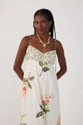 Verdejar Ruched Midi Dress - Off White