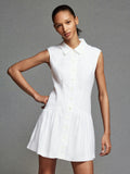 The Linen Day Dress - White