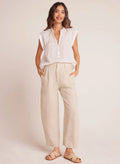 Relaxed Pleat Front Trouser - Linen Sand