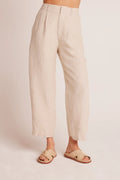 Relaxed Pleat Front Trouser - Linen Sand