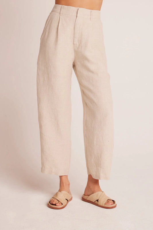 Relaxed Pleat Front Trouser - Linen Sand