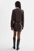 Linette Leather Jacket - Dark Brown