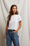 Lisa Recycled Cotton Fitted Tee - White