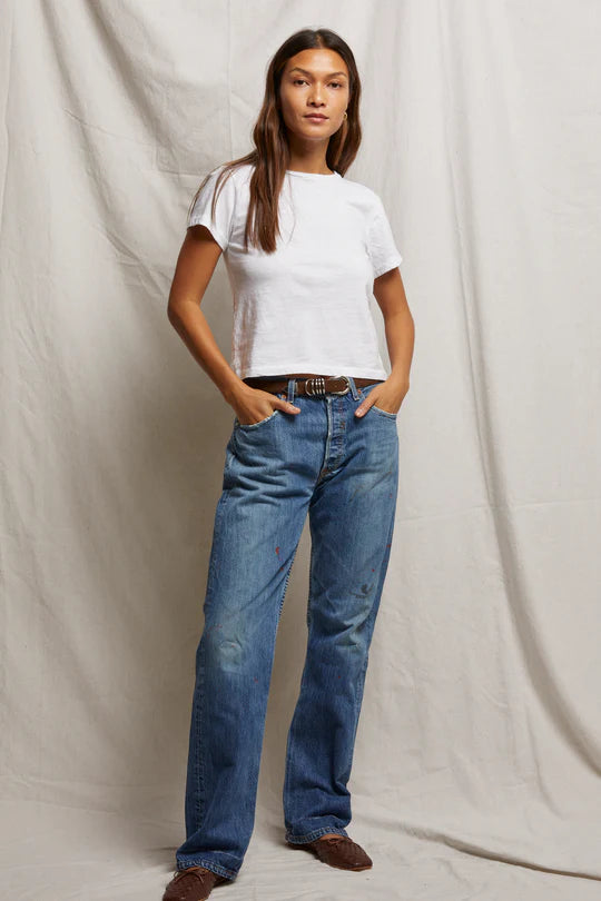 Lisa Recycled Cotton Fitted Tee - White