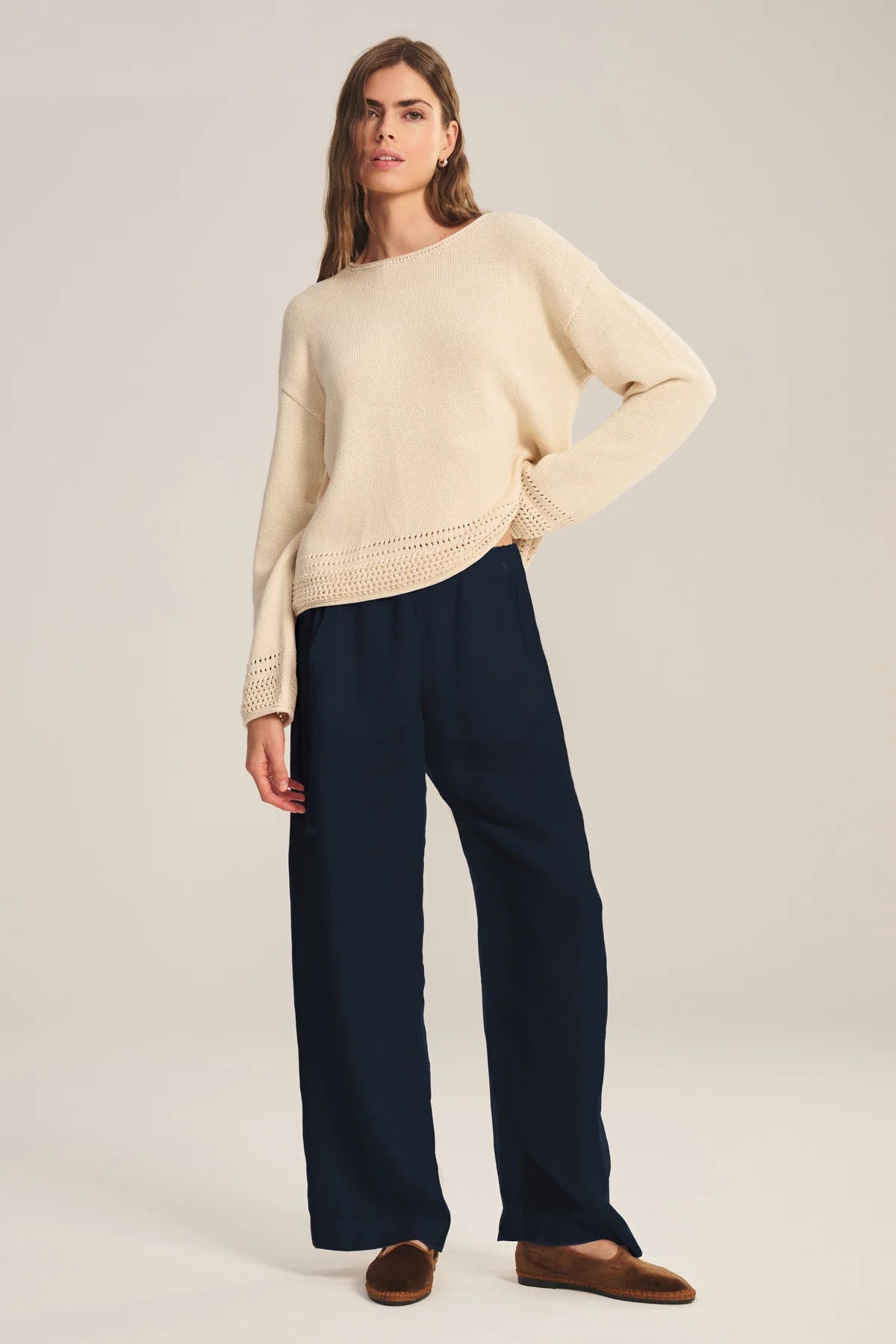 Lola Linen Pant - Navy