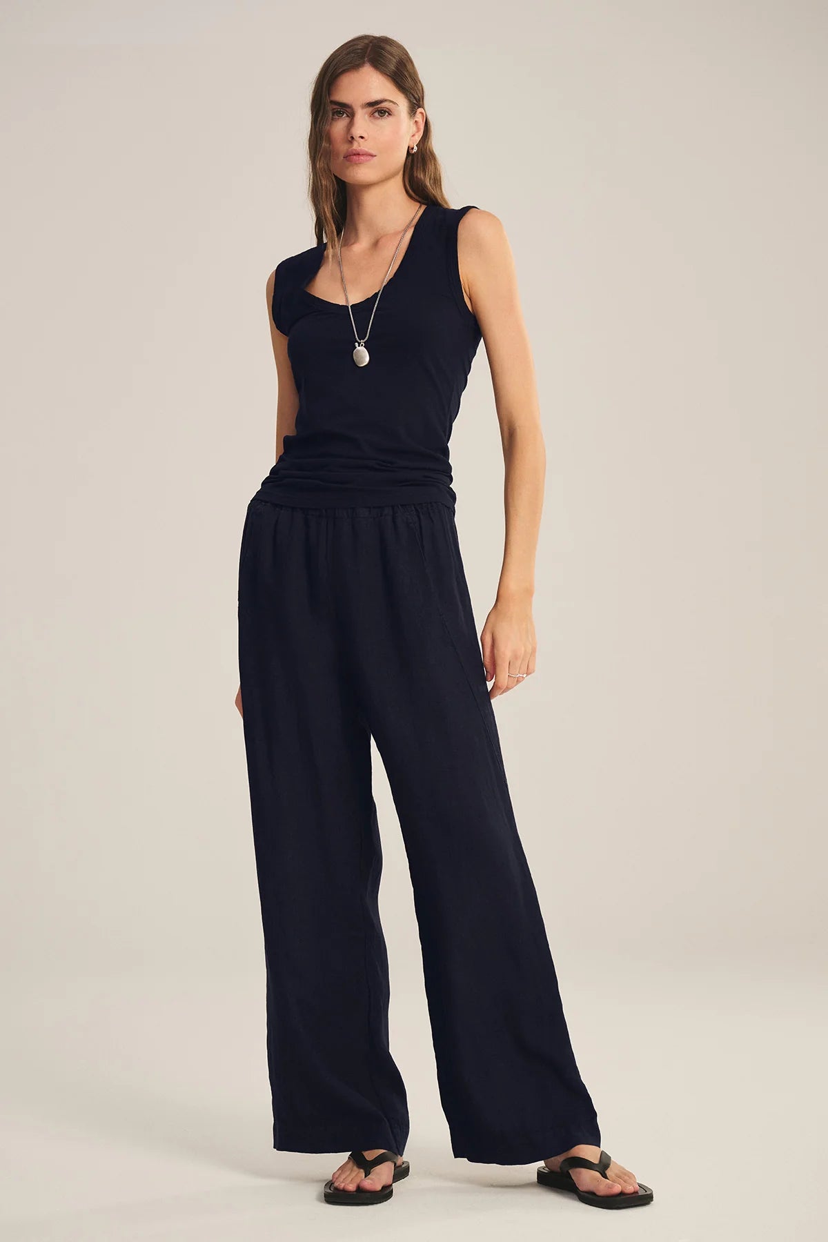 Lola Linen Pant - Shadow