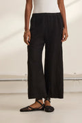 Lola Linen Straight Leg Pant - Black