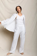 Lorana Linen Drawstring Pants - White