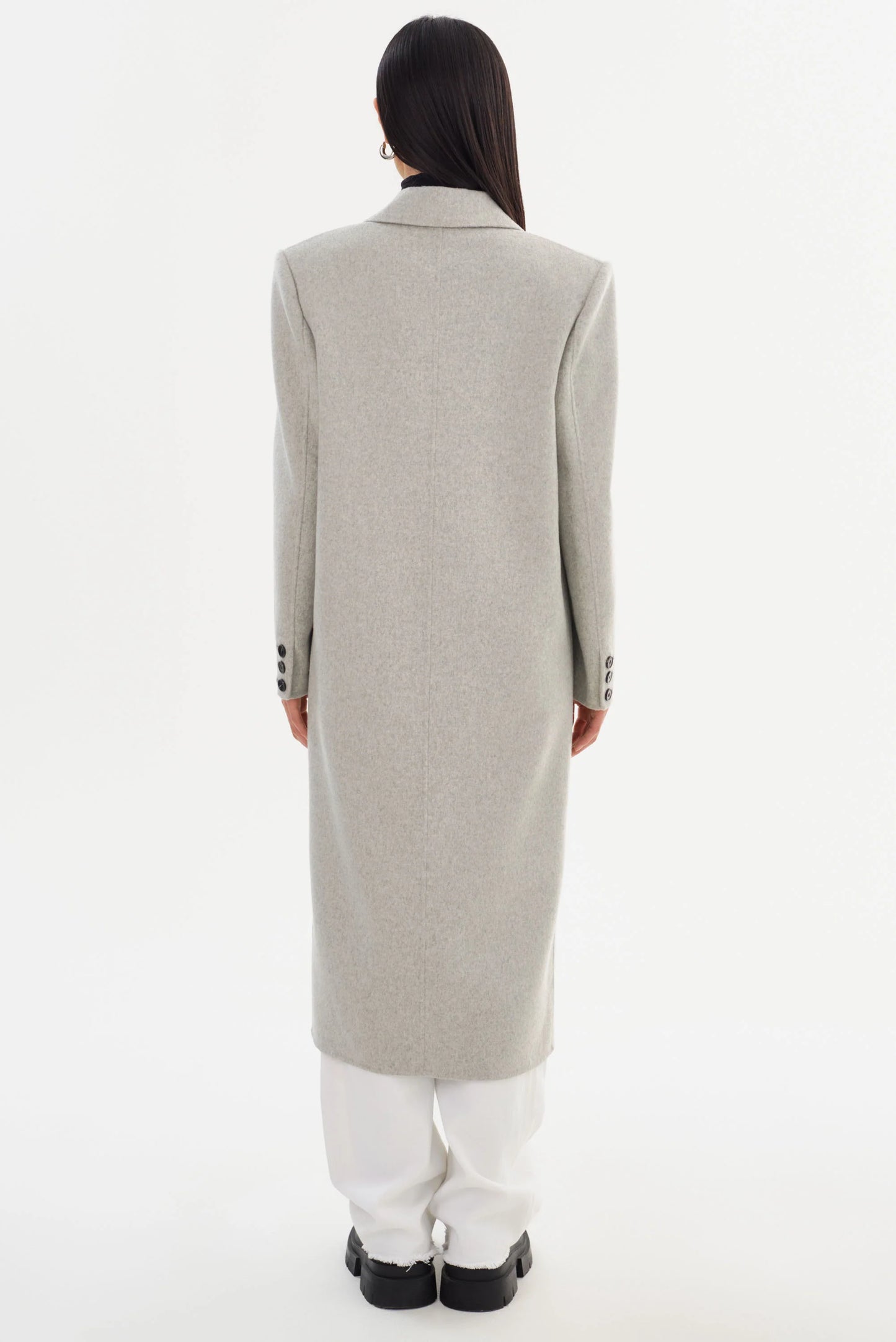 Lorelei Double Face Wool Coat - Light Grey