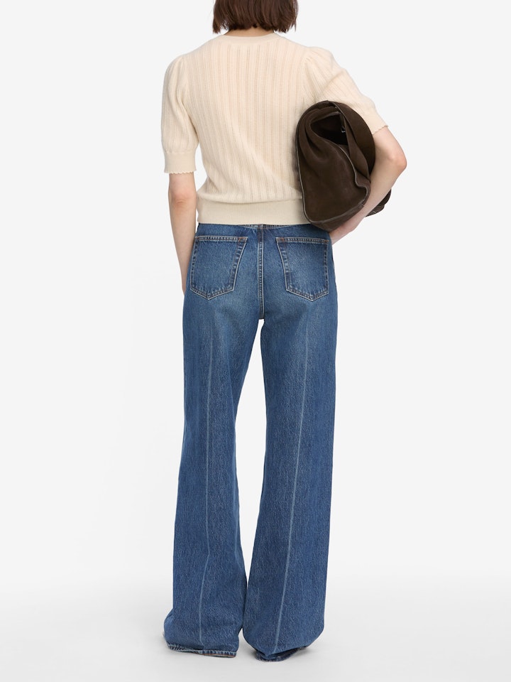 The Ladder Pointelle Sweater - Cream