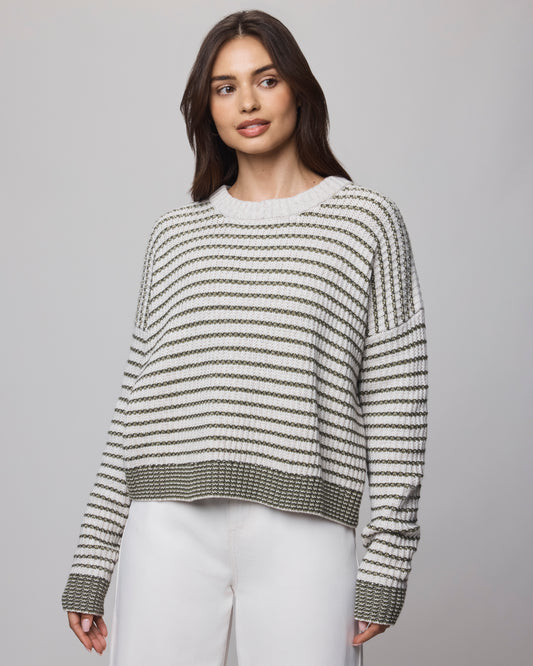 Lucy Stripe Sweater - Green Spruce/Oak