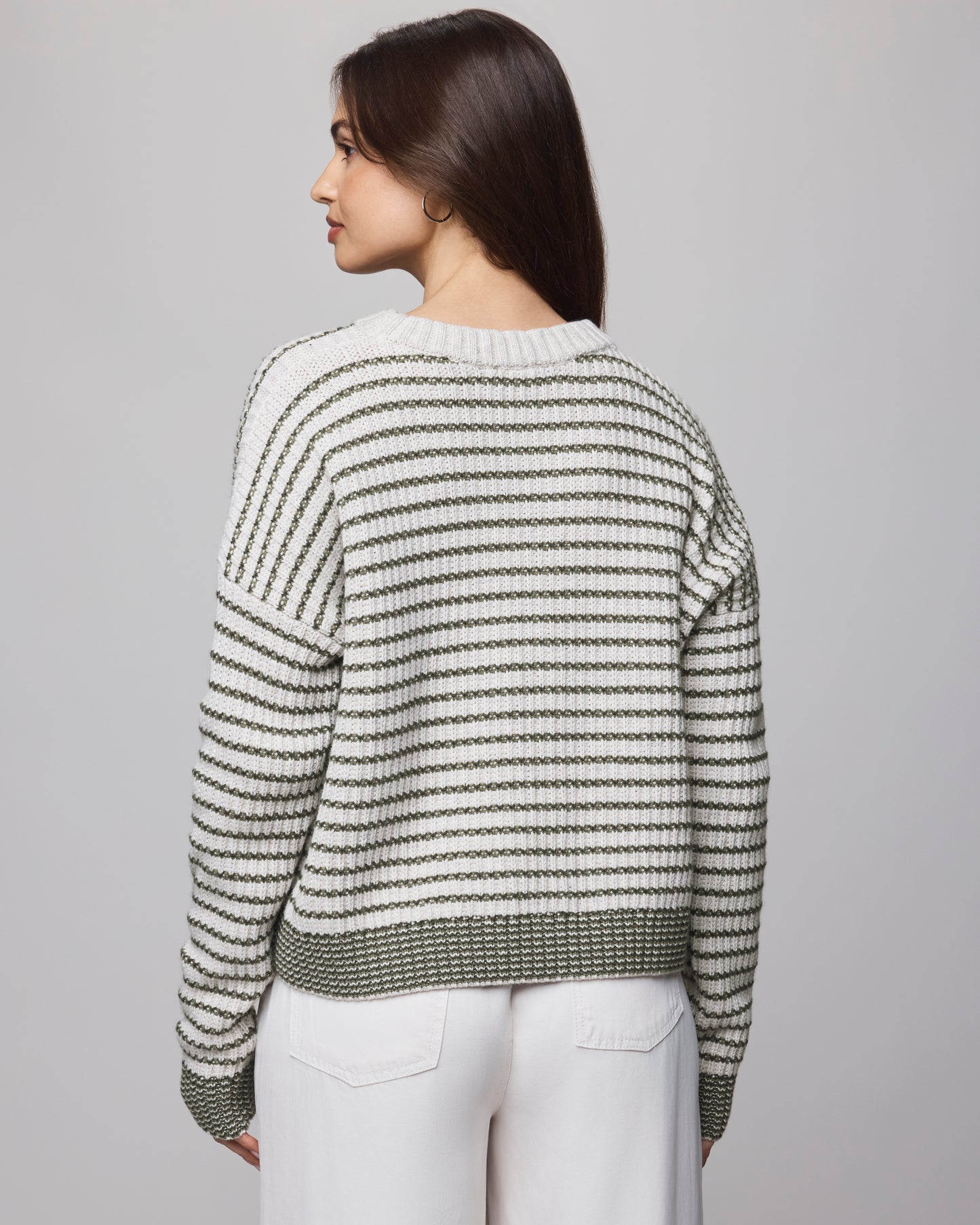 Lucy Stripe Sweater - Green Spruce/Oak