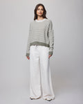 Lucy Stripe Sweater - Green Spruce/Oak